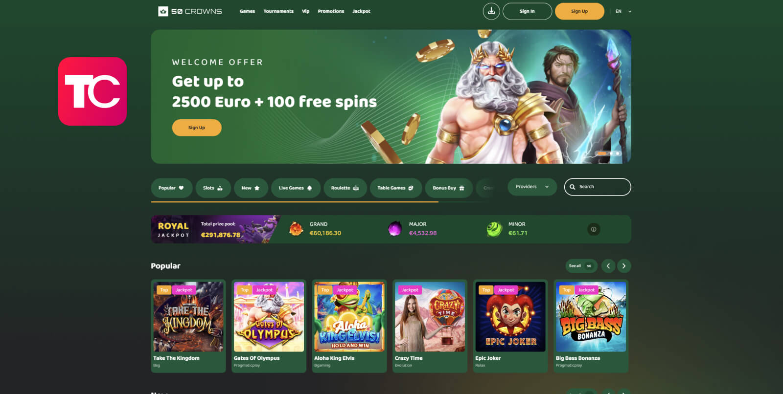 50 crowns casino review topcasinos