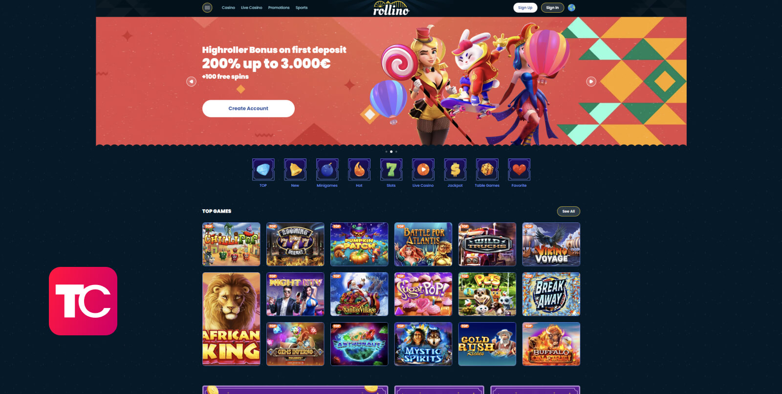 rollino casino review topcasinos