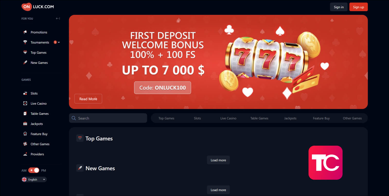 onluck casino review topcasinos