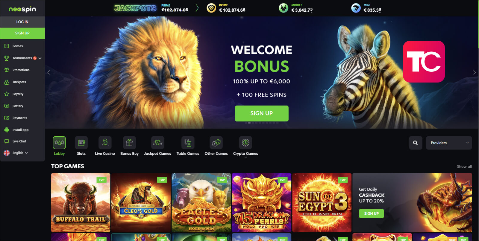 neospin casino review topcasinos