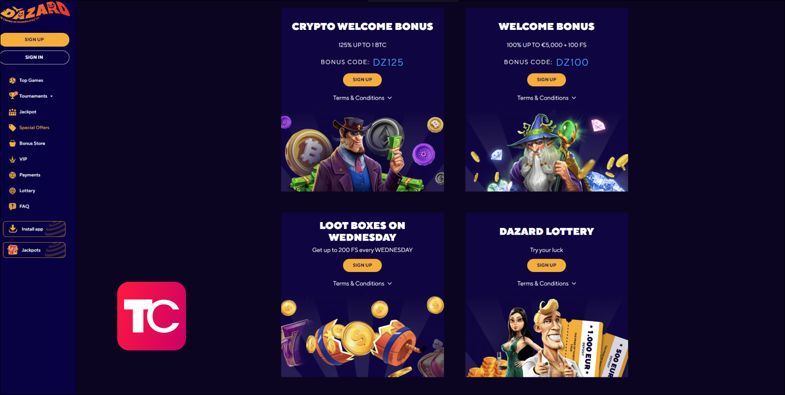 dazard casino review topcasinos