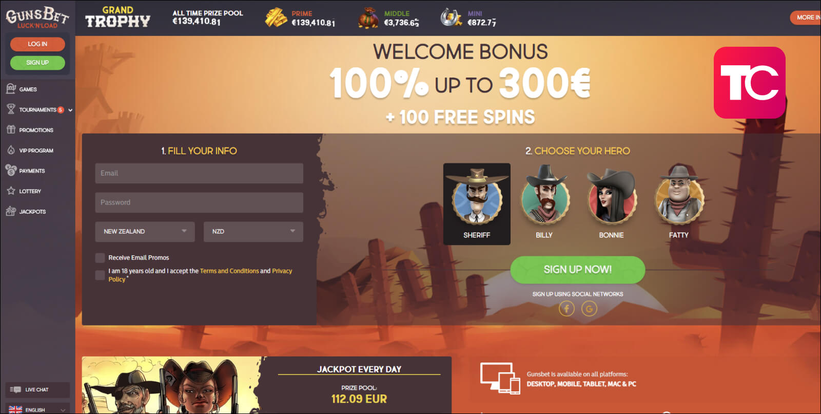 gunsbet casino review topcasinos